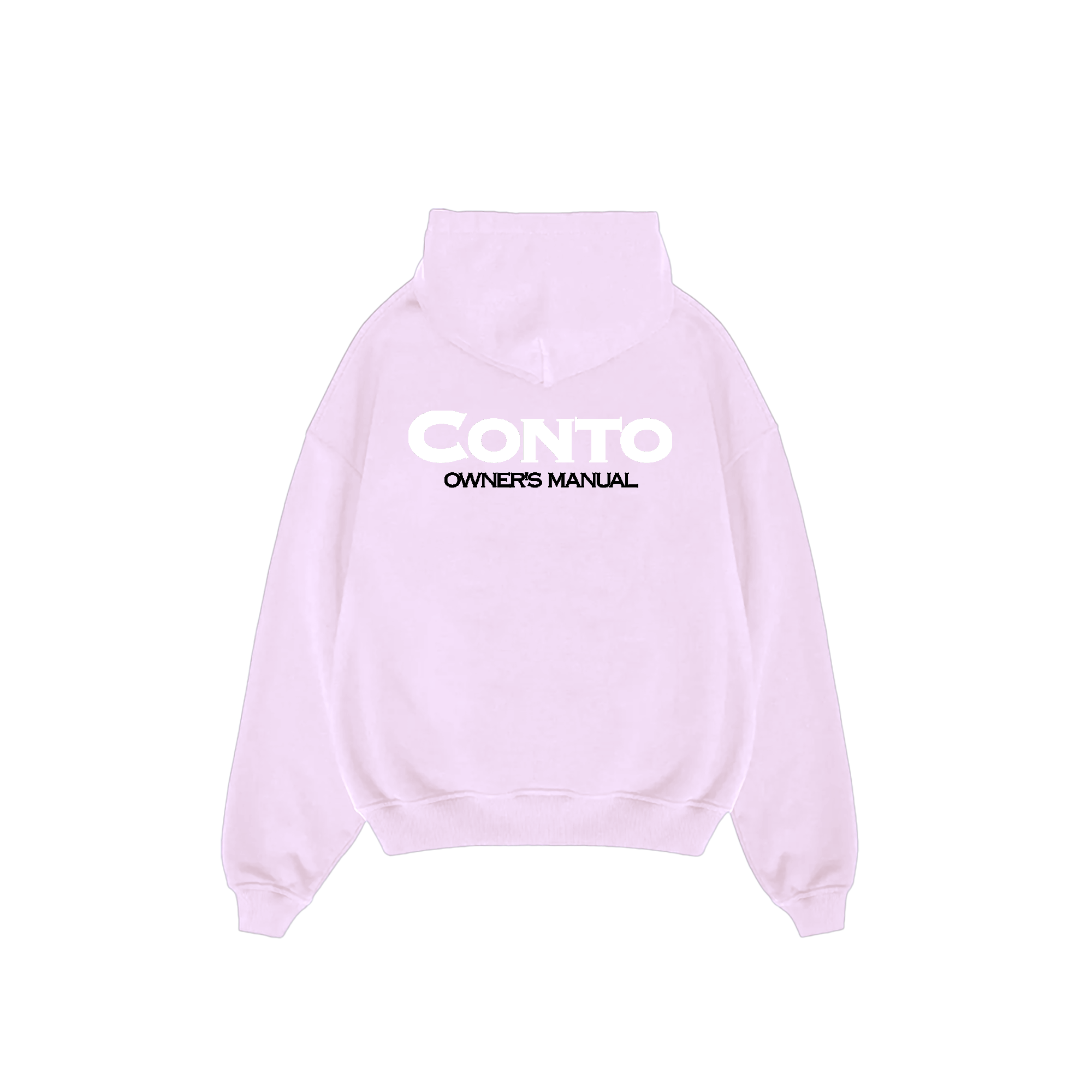 CONTO OWNERS MANUAL HOODIE - BABY PINK & WHITE & BLACK