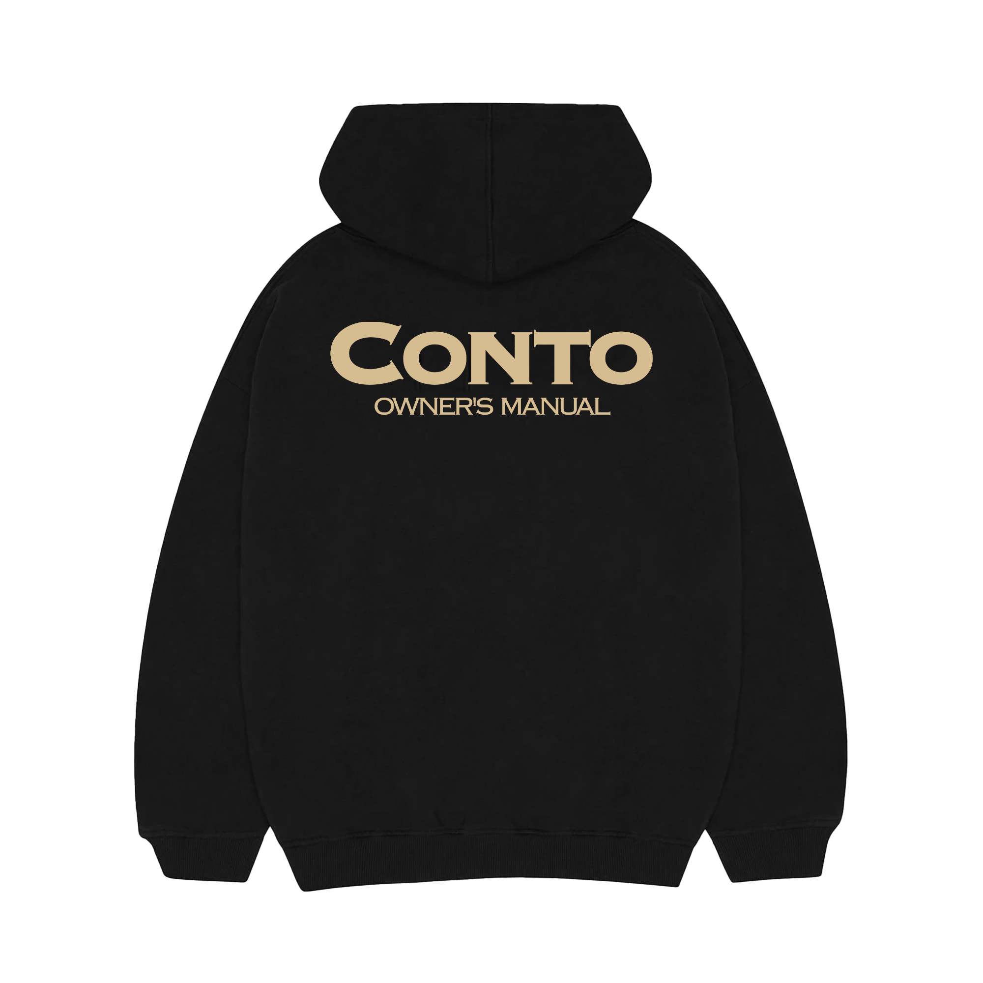 CONTO OWNERS MANUAL ZIP UP HOODIE - BLACK & CREAM.