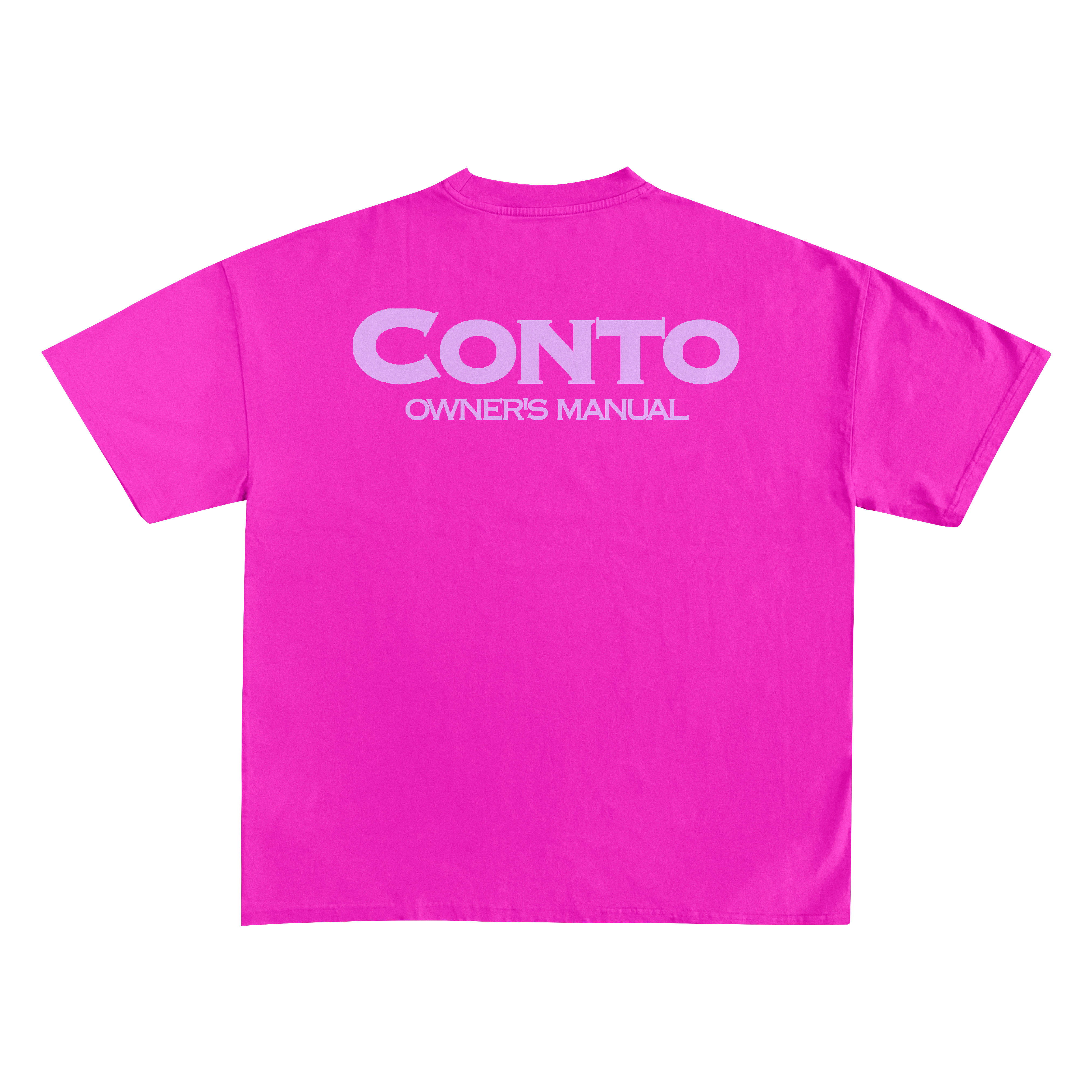 CONTO OWNERS MANUAL T-SHIRT - PINK WITH BABY PINK.