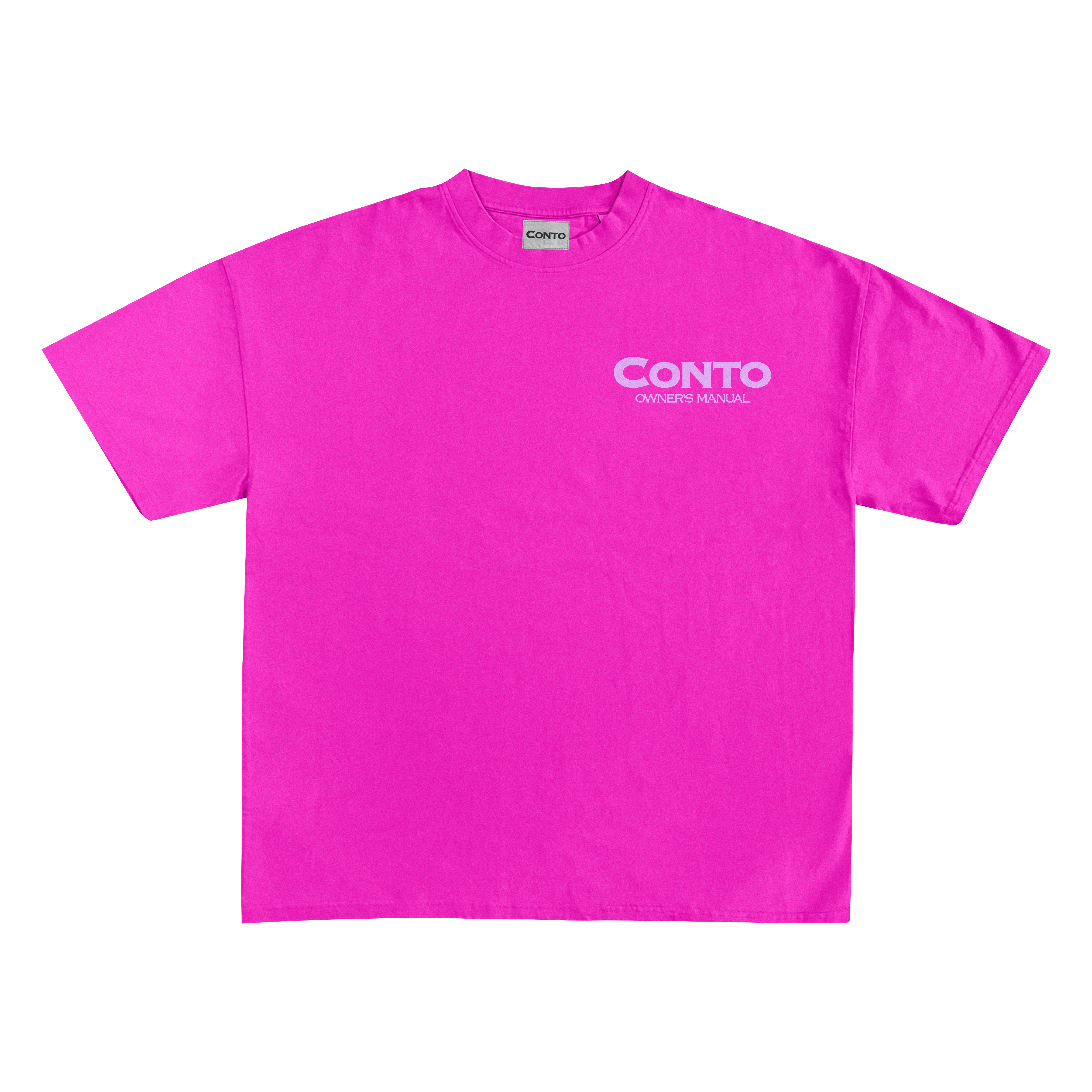 CONTO OWNERS MANUAL T-SHIRT - PINK WITH BABY PINK.