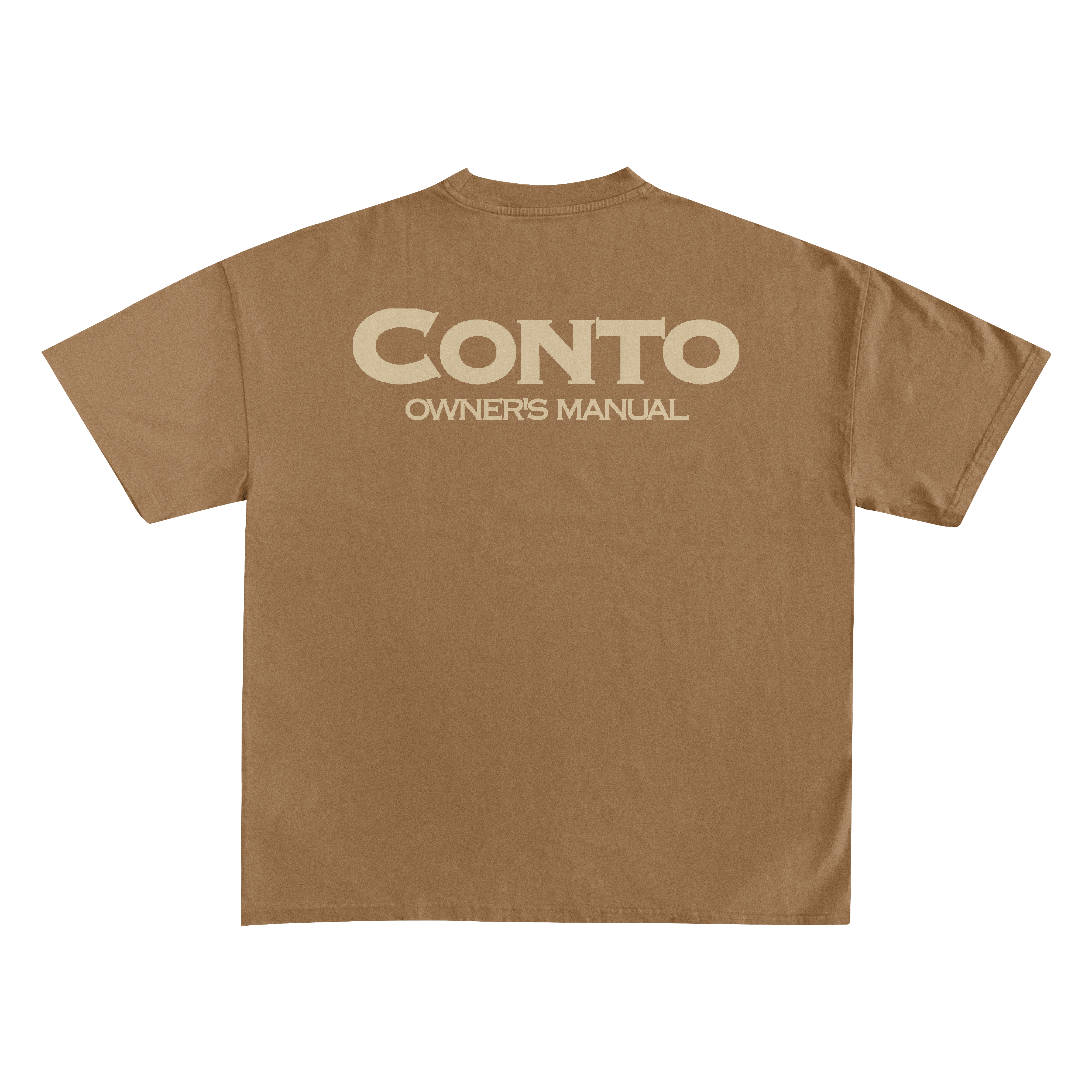 CONTO OWNERS MANUAL T-SHIRT - BROWN & CREAM.