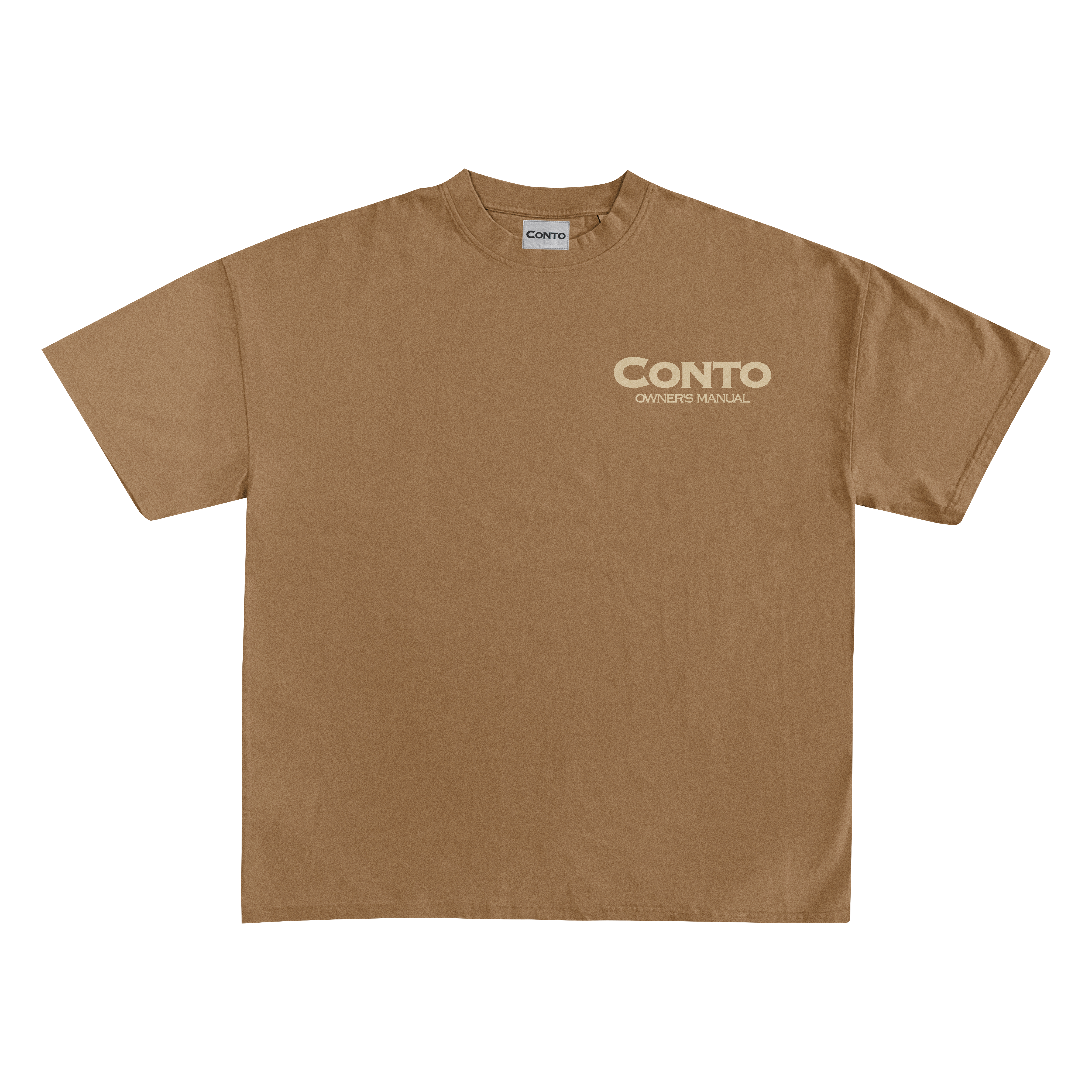 CONTO OWNERS MANUAL T-SHIRT - BROWN & CREAM.