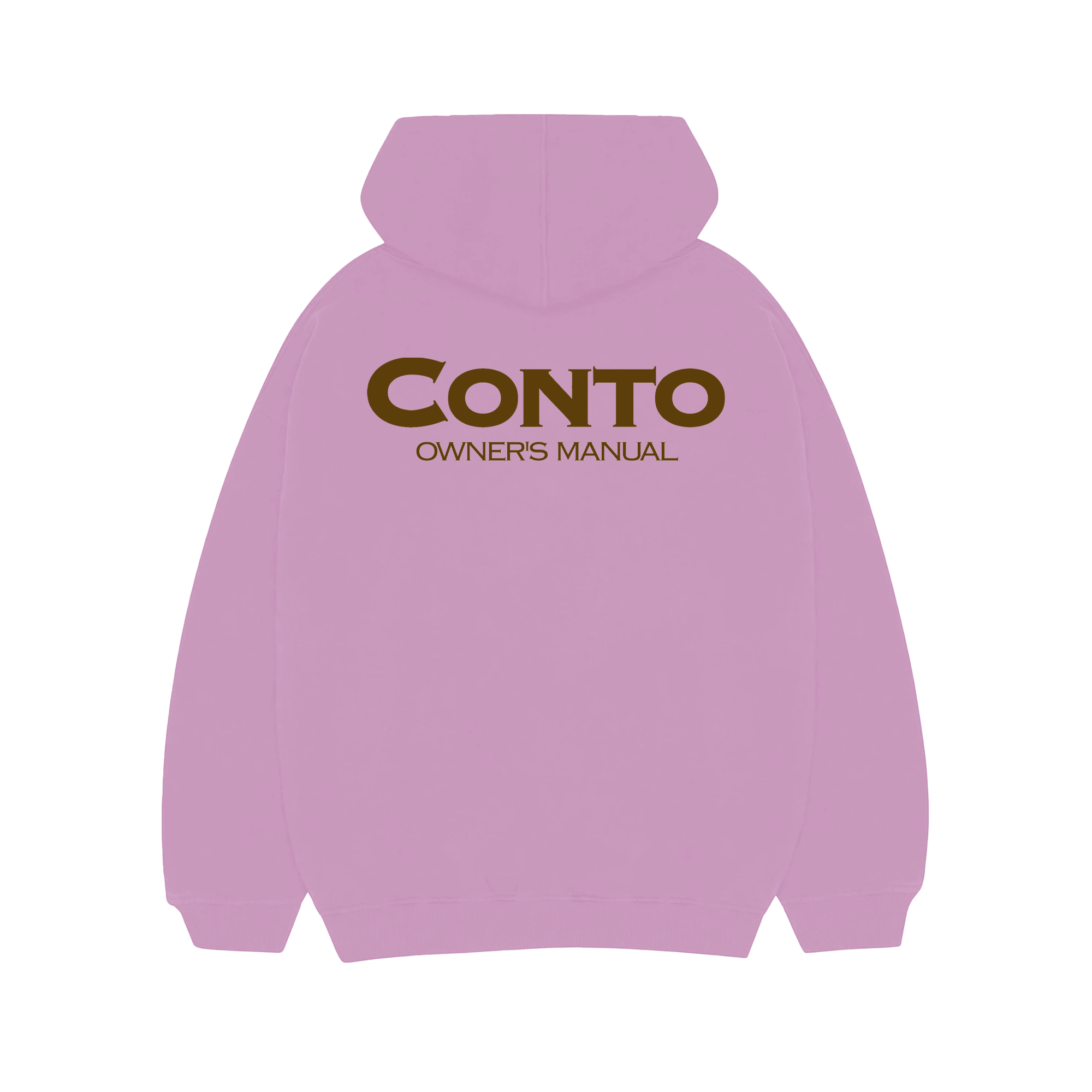 CONTO OWNERS MANUAL ZIP UP HOODIE - BABY PINK & BROWN.