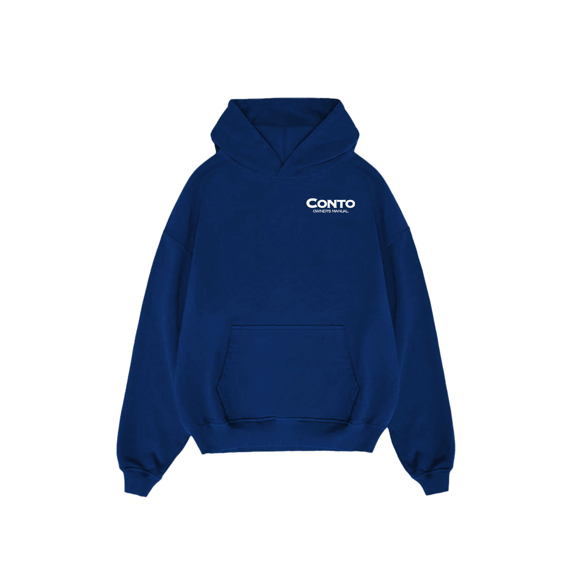 CONTO OWNERS MANUAL HOODIE - ROYAL BLUE & WHITE.