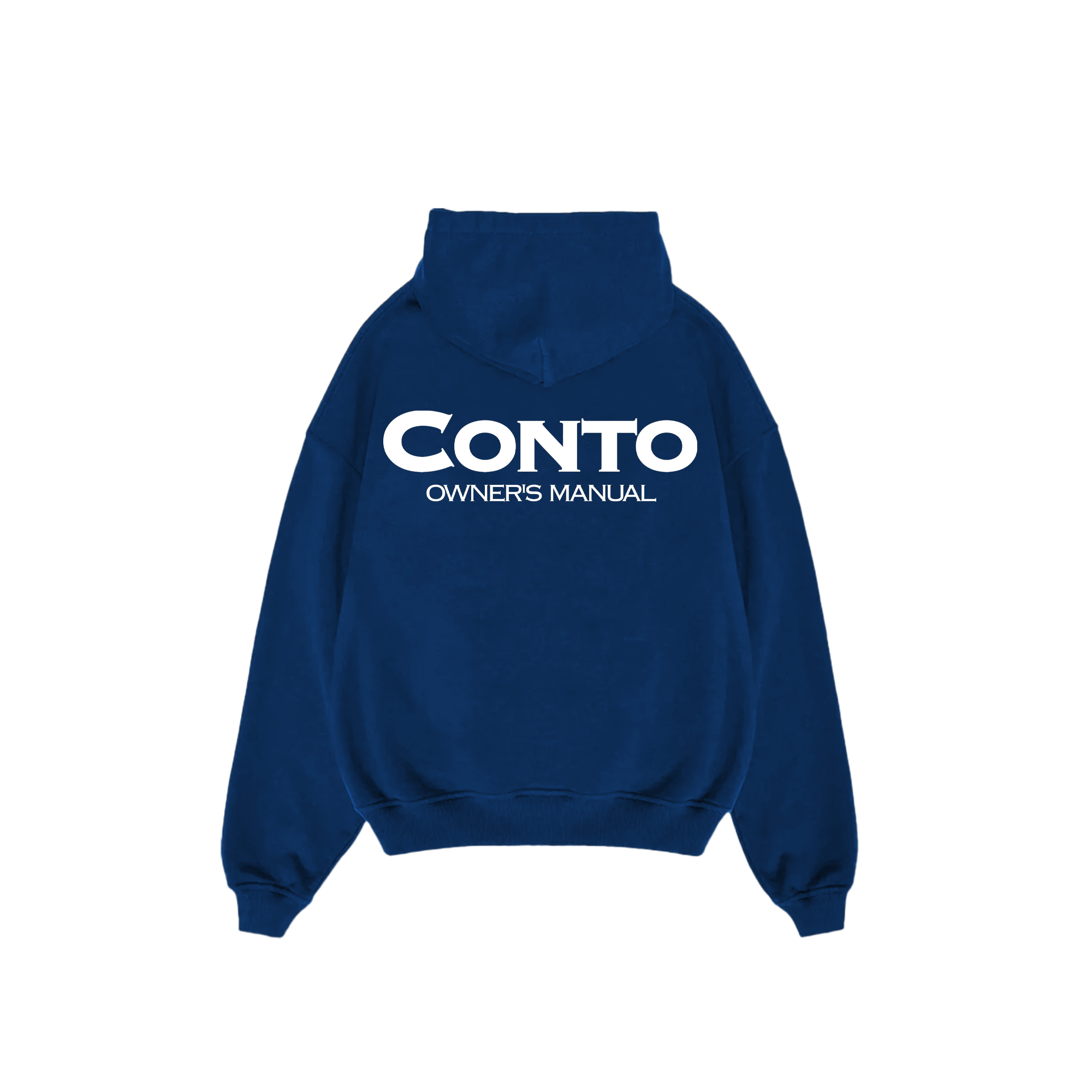 CONTO OWNERS MANUAL HOODIE - ROYAL BLUE & WHITE.