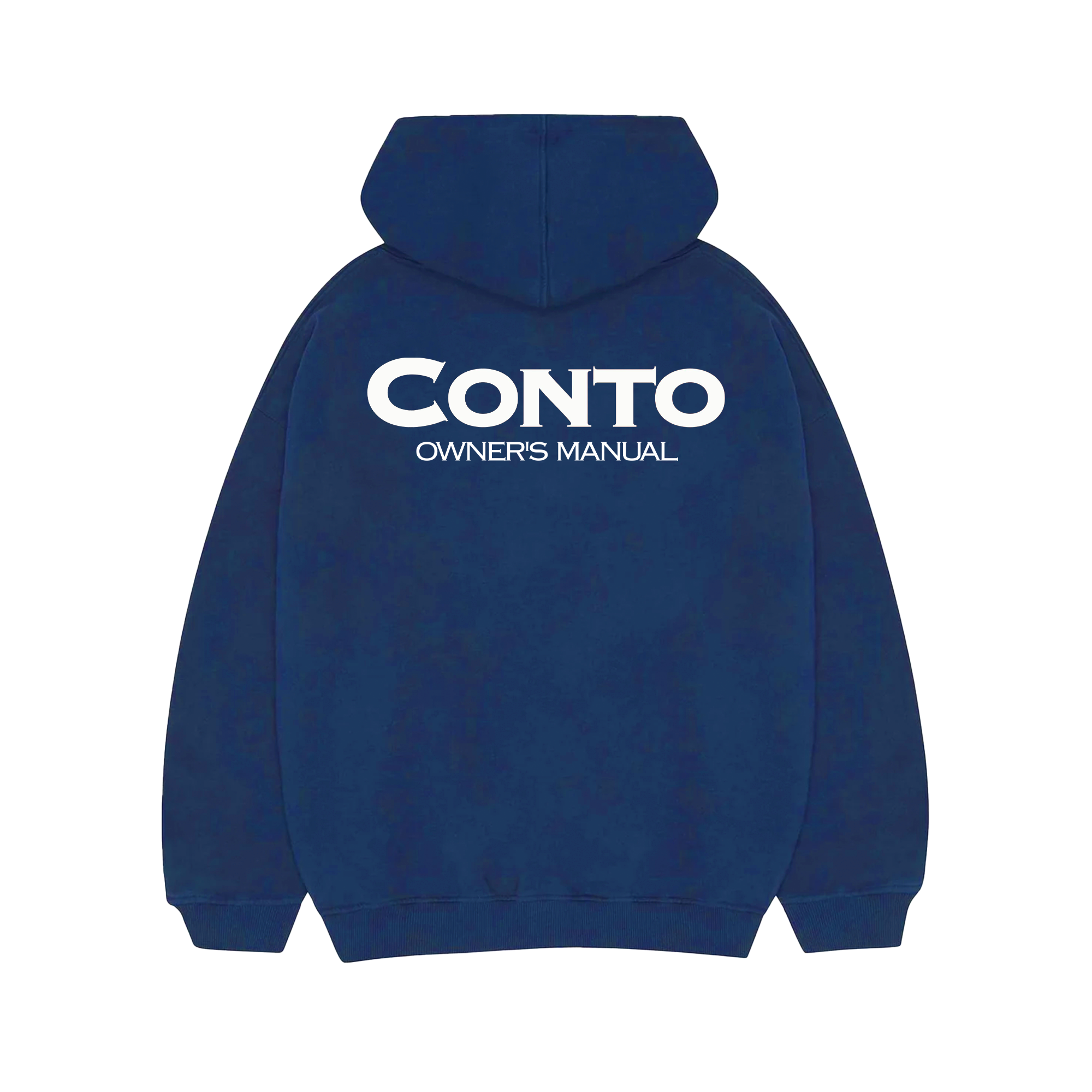 CONTO OWNERS MANUAL ZIP UP HOODIE -ROYAL BLUE & WHITE.