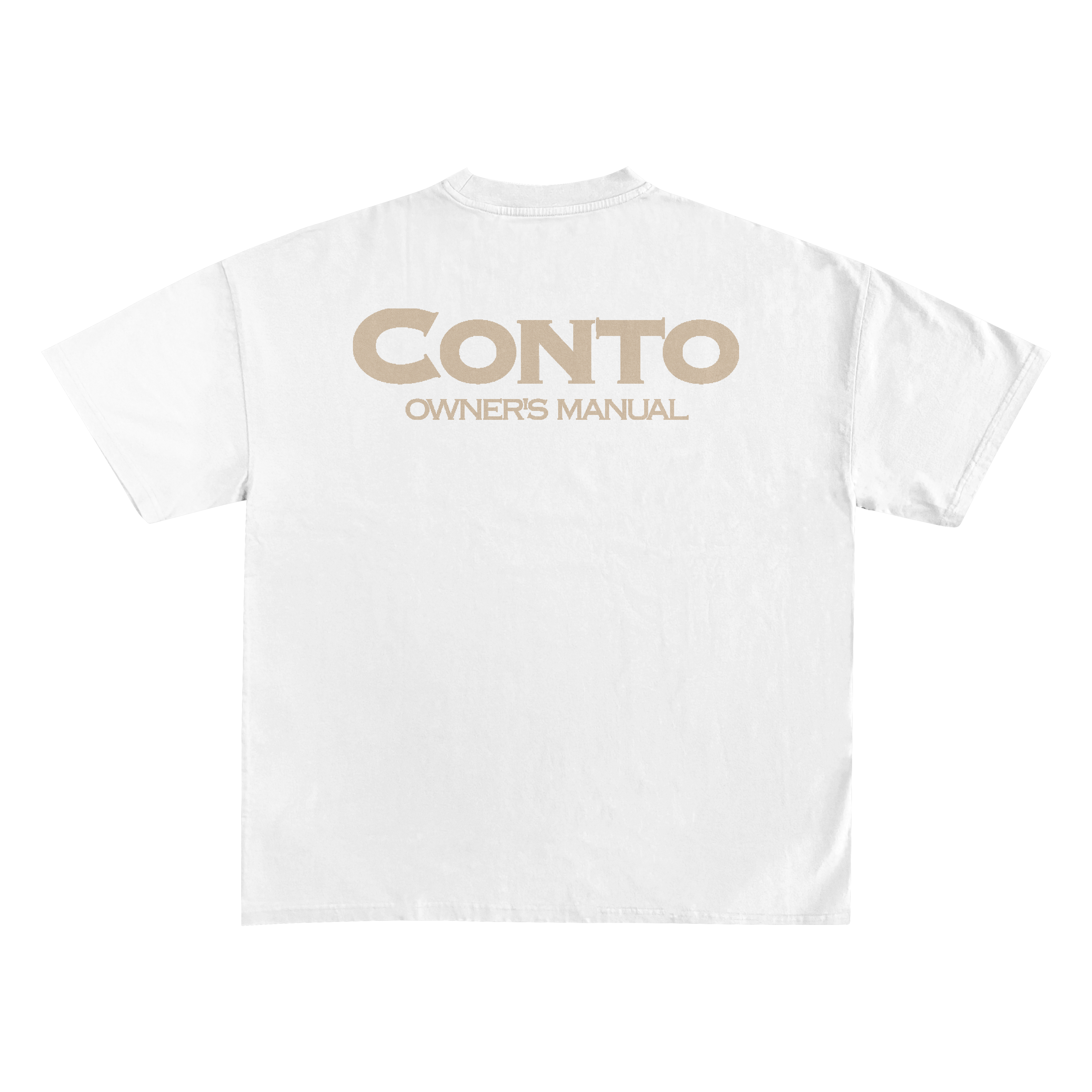 CONTO OWNERS MANUAL T-SHIRT - WHITE & CREAM.